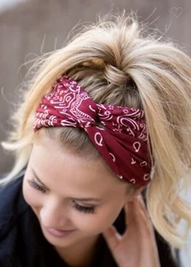 NEU Bandana Twist Knot Stirnband Haarband weiß Kopftuch - Bild 1 von 1