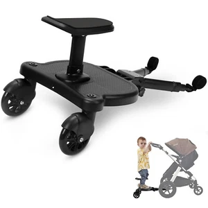 Buggy Board Für Kinderwagen Kiddy Trittbrett Mit Sitz Mitfahrbrett Rollbrett - Bild 1 von 14