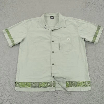Nike ACG Shirt Men Large Green Loop Collar Button Up Aztec Tribal Print Tiki VTG - Image 1 of 4