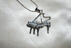 Crystal Piano Pendant Necklace Band Music Musician Horn Jazz Blues Trio Keyboard