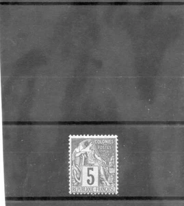 FRANZÖSISCHE KOLONIEN SC 49 (YT 49) * F-VF OG 1881 5c GRÜN $ 15 - Bild 1 von 1