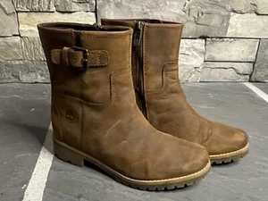 Womens Timberland Ortholite Main Hill WP Brown Leather Waterproof Boots Sz 8 - Picture 1 of 10