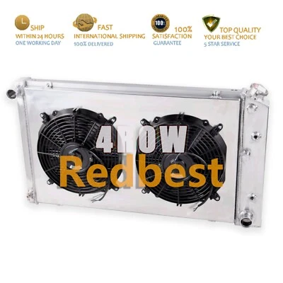 4-рядный радиатор + вентилятор для 1968 1969 1970 1971 1972 Olds Cutlass Pontiac GTO 305 350 - Изображение 1 из 4