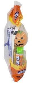Dispensador de caramelos Pez Halloween naranja calabaza verde patas cuerpo sin abrir - Imagen 1 de 3