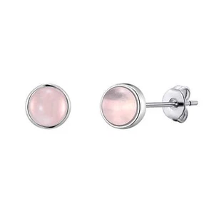 Rose Quartz Stud Earrings by Philip Jones - Picture 1 of 6