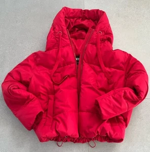 ZARA Winterjacke Winter Jacke Kapuze rot Gr. S Pufferjacke Oversize - Bild 1 von 8