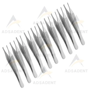 10 pcs Adson Tissue Forceps Surgical/Medical Instruments SS 4.75"1X2 Teeth - Picture 1 of 1