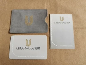 Universal Genève Vintage kit warranty card blank booklet and wallet newoldstock - Imagen 1 de 6