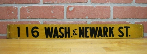 116 WASH & NEWARK ST Old Sign Street Business Building Thin Wood Ad Hoboken NJ Cover