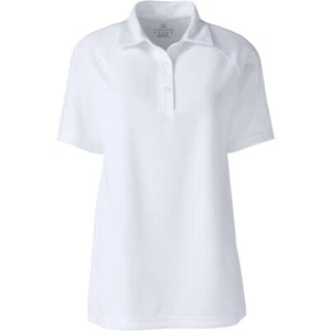 NEW LANDS' END 3XL Polo multi testurizzata a maniche corte - Bianco - Foto 1 di 8