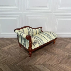 1:12 Dollhouse boutique scenes miniature carved sofa Satin Recliner Chaise couch - Picture 1 of 14