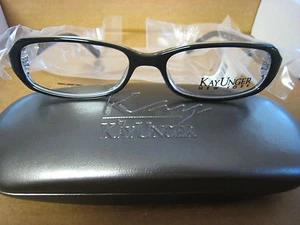 KAY UNGER EYEGLASSES FRAME K137 BLACK 52-15-135 WITH CASE AUTHENTIC - Picture 1 of 3