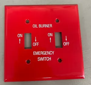 LOT OF 3 2-Gang Toggle Oil Burner Plate Red 41002 - Picture 1 of 2