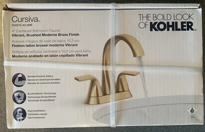 Kohler Cursiva R30578-4D-2MB  4” Centerset Bathroom Faucet Brushed Moderne Brass - Image 1 of 4