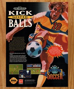World Trophy Soccer Kick Some Balls - Video Game Print Ads Poster Promo Art 1992 - Bild 1 von 3