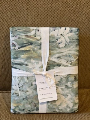 POTTERY BARN GIVERNY FLEUR ORGANIC PERCALE DUVET COVER KING NEW w/tags $179 - Image 1 of 4