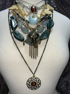 BOHO Junk Jewelry Necklace Lot Vintage & Modern Wear, Repair, Craft, Harvest - Picture 1 of 5