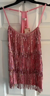 Maner Sequin Tank Top Women’s XL Pink NWT - Image 1 of 4