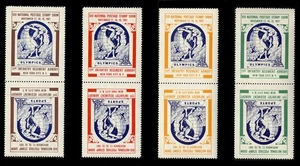 ASDA STAMP SHOW LABELS- 1961, PERFORATED, SET OF 8 (4 TETE-BECHE PAIRS) - Picture 1 of 2