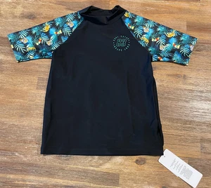 Boys size 4 Black tropical jungle short sleeve rash vest rashie  Target NEW 8883 - Picture 1 of 2