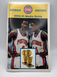NBA Detroit Pistons Vintage Circa 1990-91 Team Logo Basketball Media Guide - Picture 1 of 9
