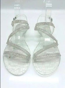 NEW Olivia Miller Womens Isola Strappy Jelly Sandals Blush Size 10 clear Shoes - Picture 1 of 12
