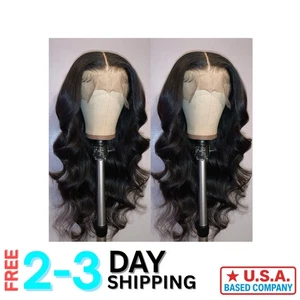 Kleberlose 26 Zoll Körperwelle Lace Perücke für Frauen - realistischer, vorgezupfter Haaransatz - Bild 1 von 7