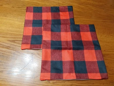 Buffalo Check Plaid Cushion Pillow Covers Red & Black Home Decor 17.5'' 2pc - Image 1 of 2