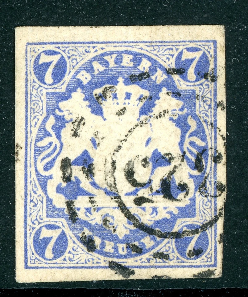 Alemania Estados 1867 Baviera 7Kr Ultra Scott #19 VFU M428 Foto 1 de 4