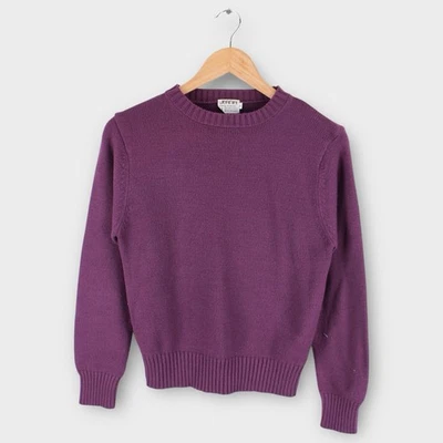 Vintage 70s Jeana Purple Knit Sweater Women’s Small Made in Hong Kong Acrylic - Image 1 of 4