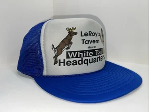 Vintage White Tail Hauptquartier Leroy’s Tavern Milnor ND Nissin Seil Netz Druckknopflasche - Bild 1 von 12
