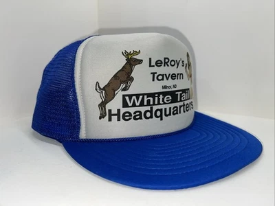 De Colección Cuartel General Cola Blanca Leroy’s Tavern Milnor ND Nissin Cuerda Malla SnapBack Foto 1 de 4