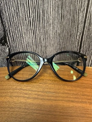 Tiffany & Co. TF2217 marco negro lente ampliada transparente brazos con acento dorado usados Foto 1 de 4