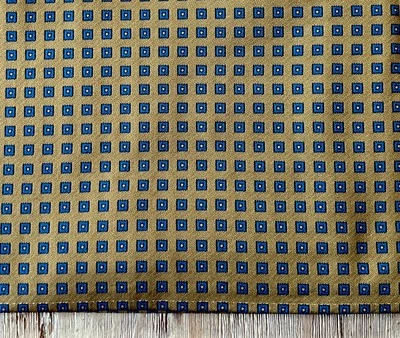 Vintage Fabric menswear City 60/70s Gold Blue Geometric Madmen 1+yd 44”x50” - Image 1 of 3