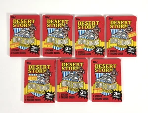 1991 Topps Desert Storm Homecoming Edition 3rd Series 7 Factory Sealed Pack Lot - Picture 1 of 2