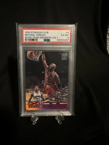 1993 Topps Stadium Club Beam Team Members Only Michael Jordan #4 PSA 6 Bulls HOF - Picture 1 of 2