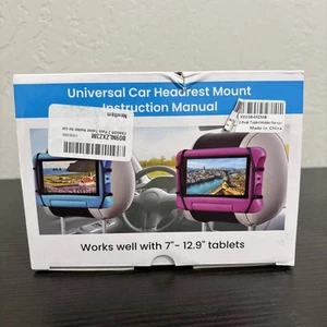 Universal Car Headrest Mount Holder, Fits ALL 7" to 12.9" Tablets Adjustable 2pk - Picture 1 of 3