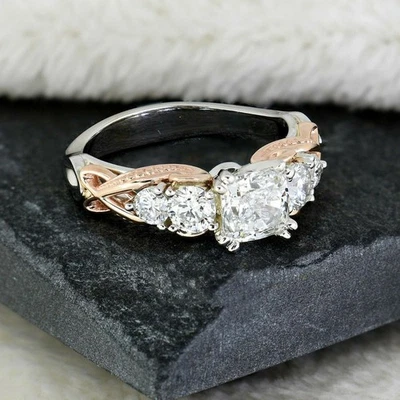 2.00 Ct Round Lab Created Diamond Womens Engagement Ring 14K White Gold Over - Image 1 of 4