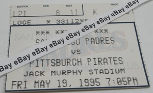 San Diego Padres vs. Pittsburgh Pirates MAY 19, 1995 Jack Murphy Ticket Stub - Picture 1 of 2