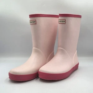 Botas de agua Hunter originales para niños rosa Reino Unido talla 1 UE 33 buen estado - Imagen 1 de 11