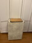 Mid-Century Pearl-Wick Clothes Hamper W/ Side Hangers And Side Slot, Retro