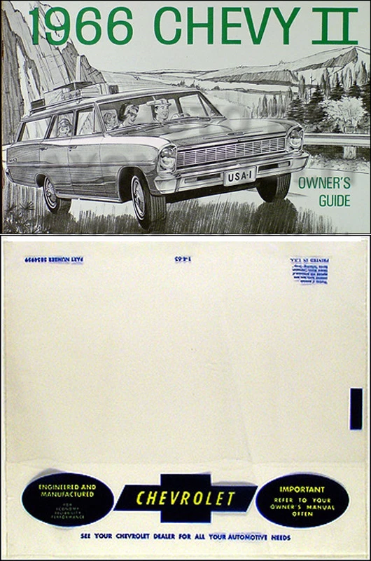 1966 Nova Chevy II and SS Owners Manual with Envelope 66 Chevrolet Owner Guide