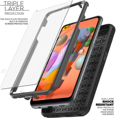 RUGGED SHOCKPROOF FULL BODY TANK HYBRID Phone Case Cover +BUILT SCREEN PROTECTOR - Image 1 of 4