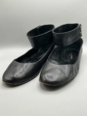 Loeffler Randall лодыжки ремень плоскостях размер 11, черный, сказочный винтажные туфли - Изображение 1 из 4