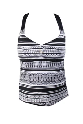 Tankini Jag negro blanco estampado con aros copa D 32D-DD Foto 1 de 3
