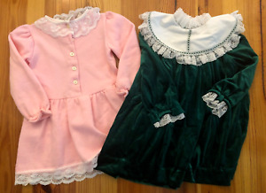 Vintage Girls Winnie the Pooh and Handmade Dresses Pink Green 6