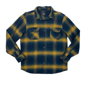 Rip Curl Shirt Mens Small Navy Turmeric Count Flannel Classic Check Relaxed Work - Picture 1 of 10