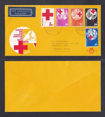NETHERLANDS STAMP FDC 1972 SC#B485-88. RED CROSS - Image 1 of 3