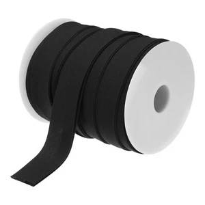 Double Fold Bias Tape 1 Inch Continuous Bulk Bias Tape Black 25 Yards - Picture 1 of 8