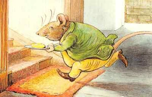 Postal moderna: Beatrix Potter - Ratón, Mr. Whiskers, funciona con mantequilla robada - Imagen 1 de 3